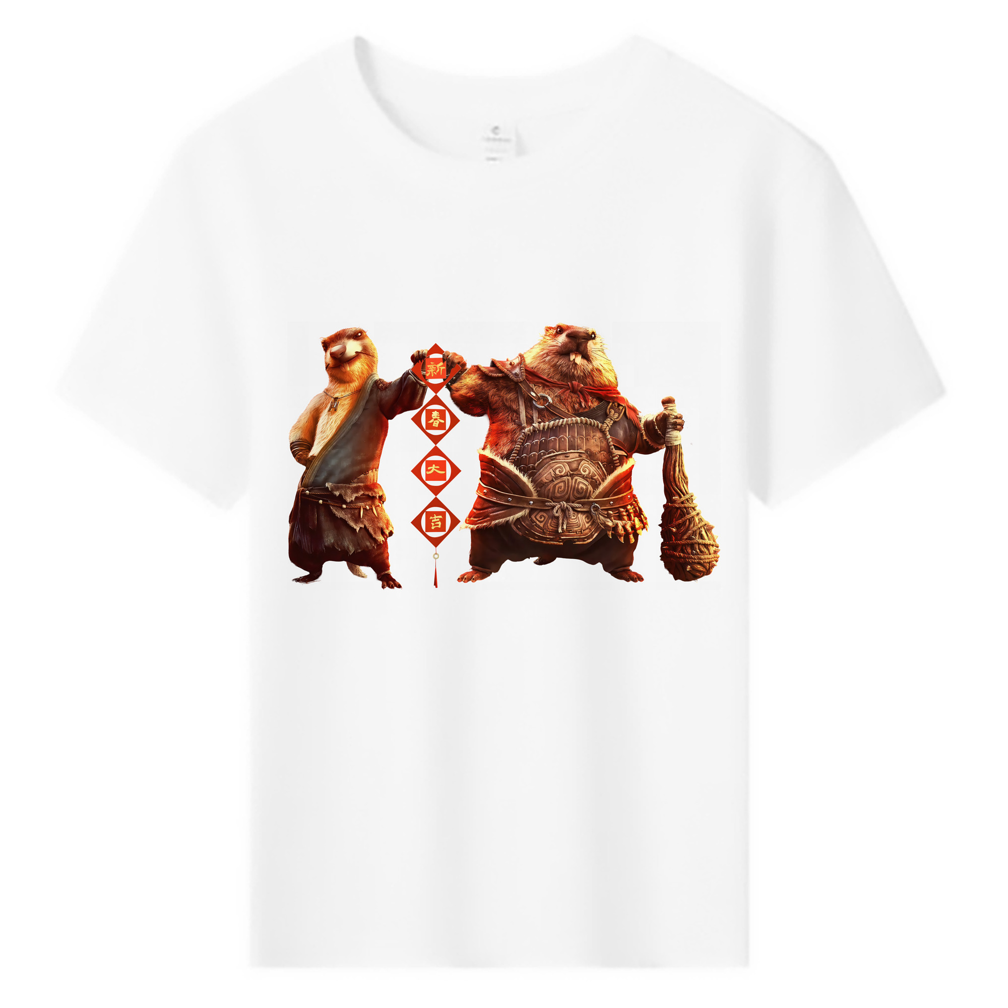 （画像用） Ne Zha 2 ナタ 魔童の大暴れ 綿100％キッズTシャツ（フロントプリント）