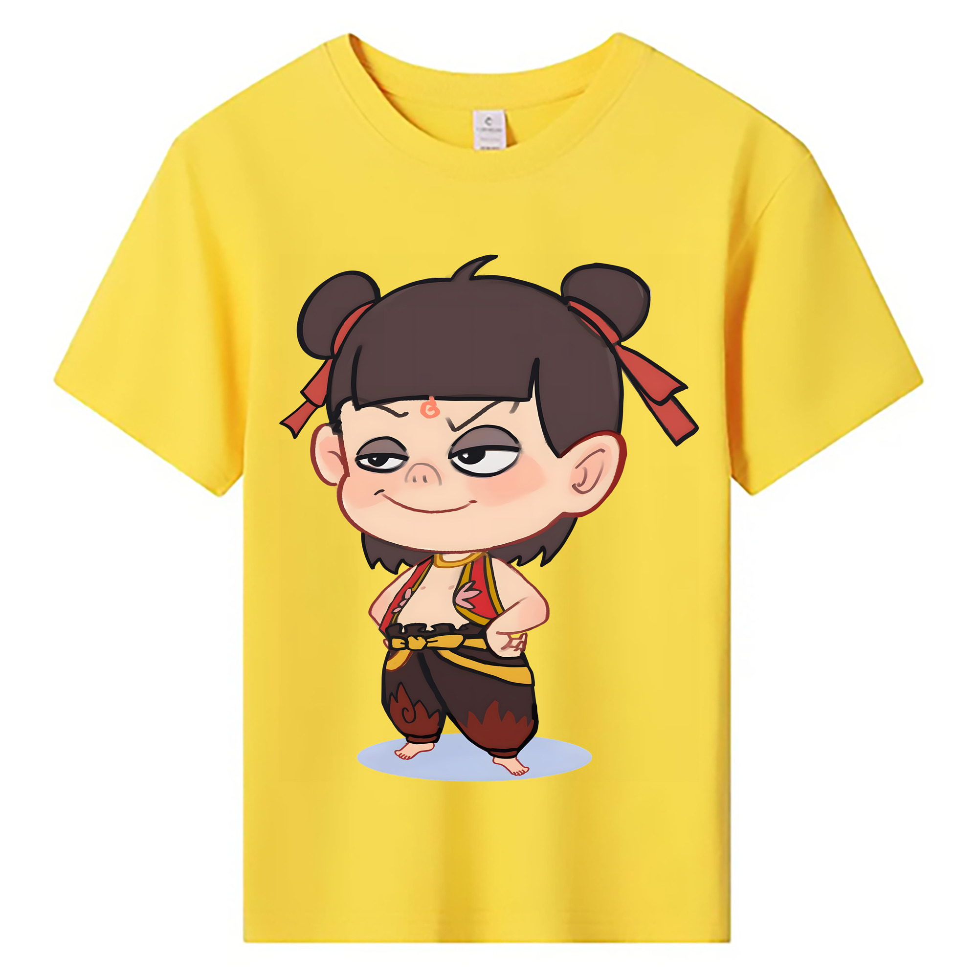 （画像用） Ne Zha 2 ナタ 魔童の大暴れ 綿100％キッズTシャツ（フロントプリント）