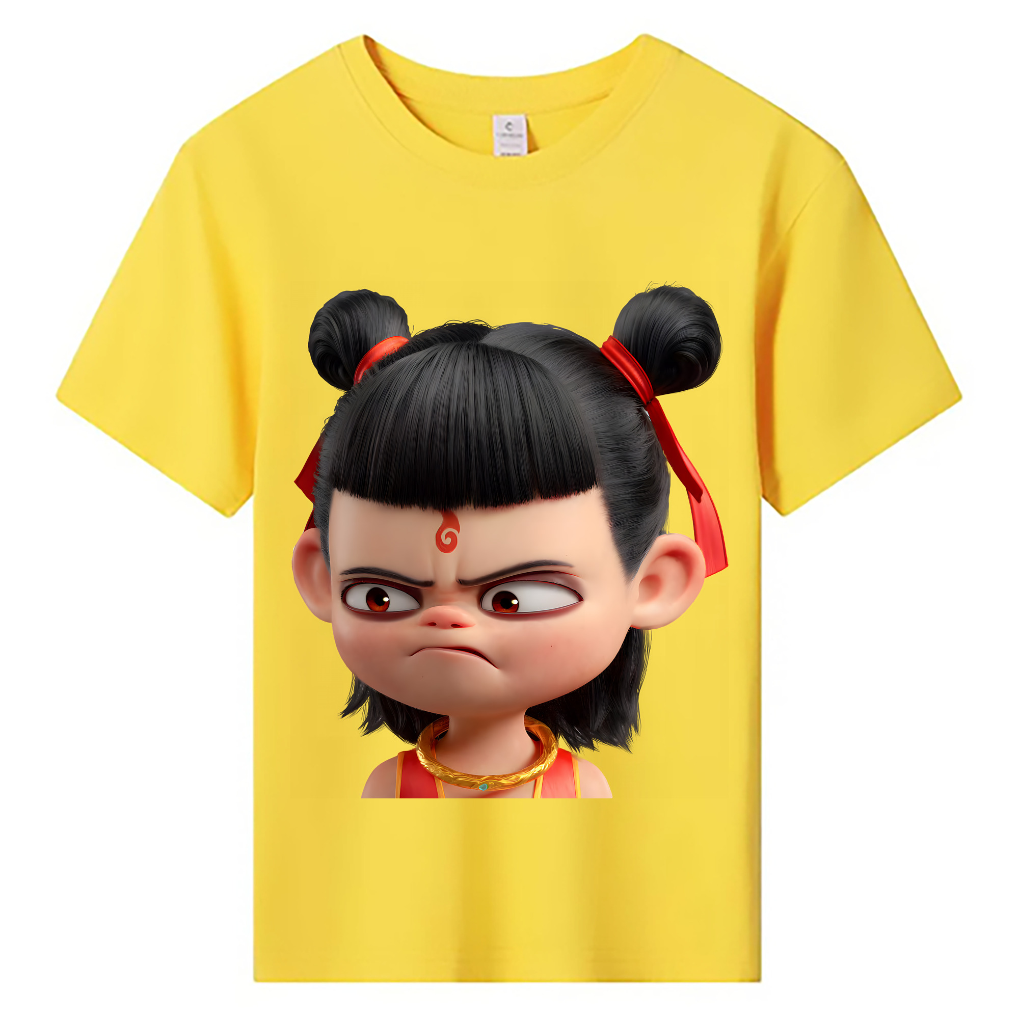 （画像用） Ne Zha 2 ナタ 魔童の大暴れ 綿100％キッズTシャツ（フロントプリント）