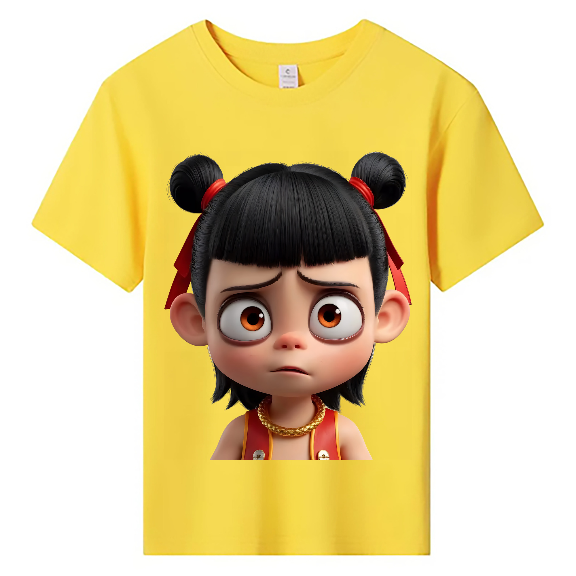 （画像用） Ne Zha 2 ナタ 魔童の大暴れ 綿100％キッズTシャツ（フロントプリント）