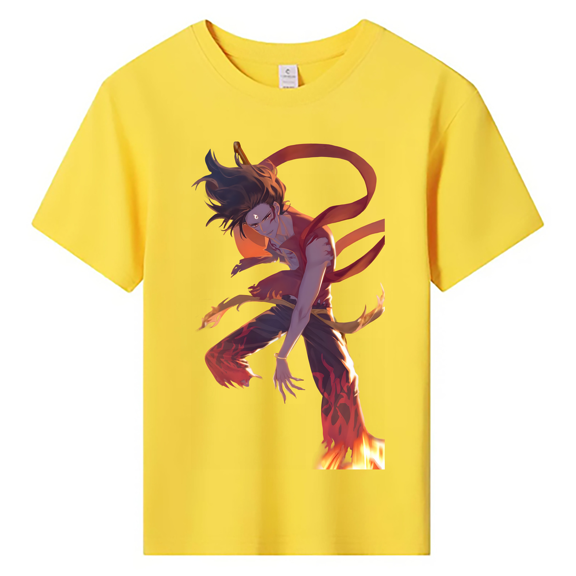 （画像用） Ne Zha 2 ナタ 魔童の大暴れ 綿100％キッズTシャツ（フロントプリント）