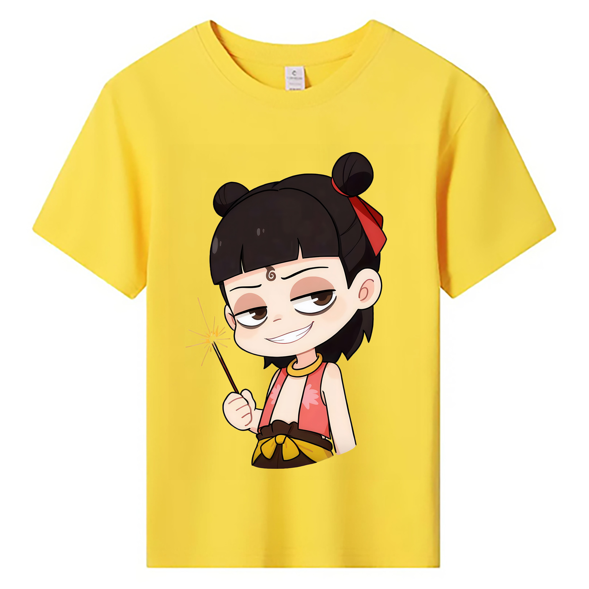 （画像用） Ne Zha 2 ナタ 魔童の大暴れ 綿100％キッズTシャツ（フロントプリント）