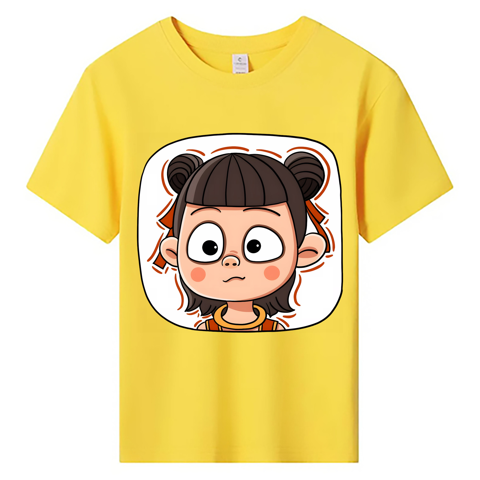 （画像用） Ne Zha 2 ナタ 魔童の大暴れ 綿100％キッズTシャツ（フロントプリント）