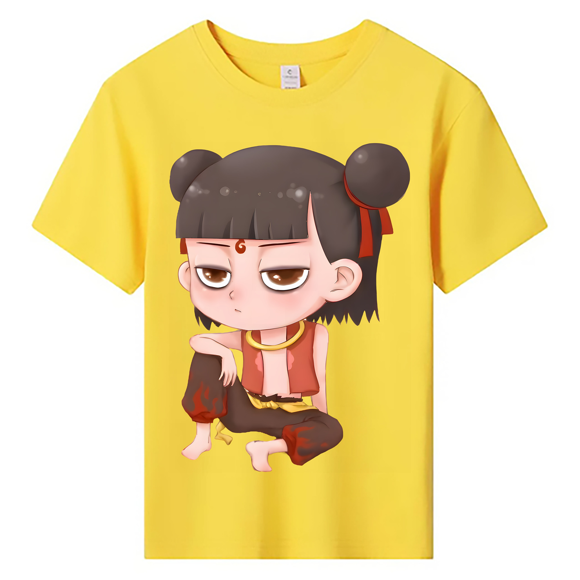 （画像用） Ne Zha 2 ナタ 魔童の大暴れ 綿100％キッズTシャツ（フロントプリント）