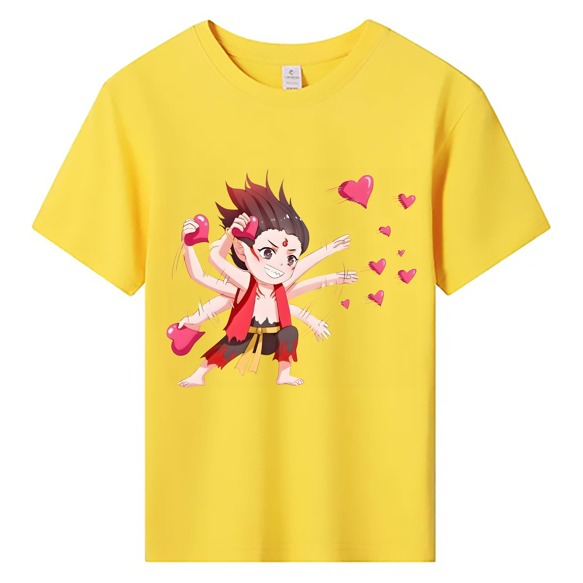（画像用） Ne Zha 2 ナタ 魔童の大暴れ 綿100％キッズTシャツ（フロントプリント）