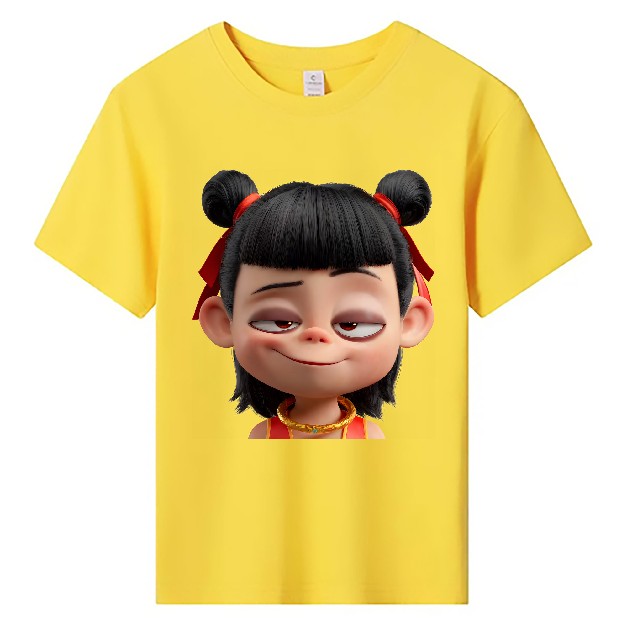 （画像用） Ne Zha 2 ナタ 魔童の大暴れ 綿100％キッズTシャツ（フロントプリント）