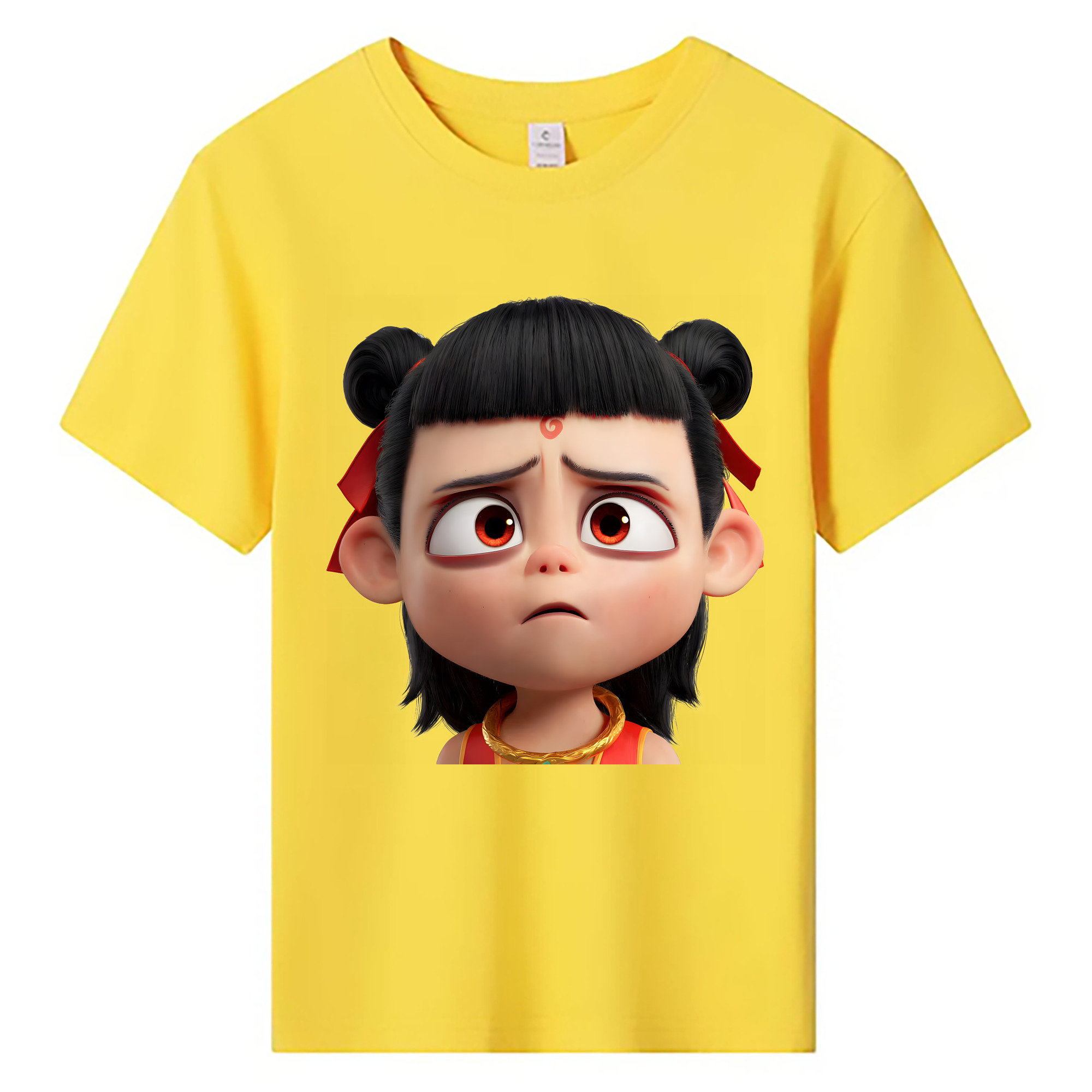 （画像用） Ne Zha 2 ナタ 魔童の大暴れ 綿100％キッズTシャツ（フロントプリント）