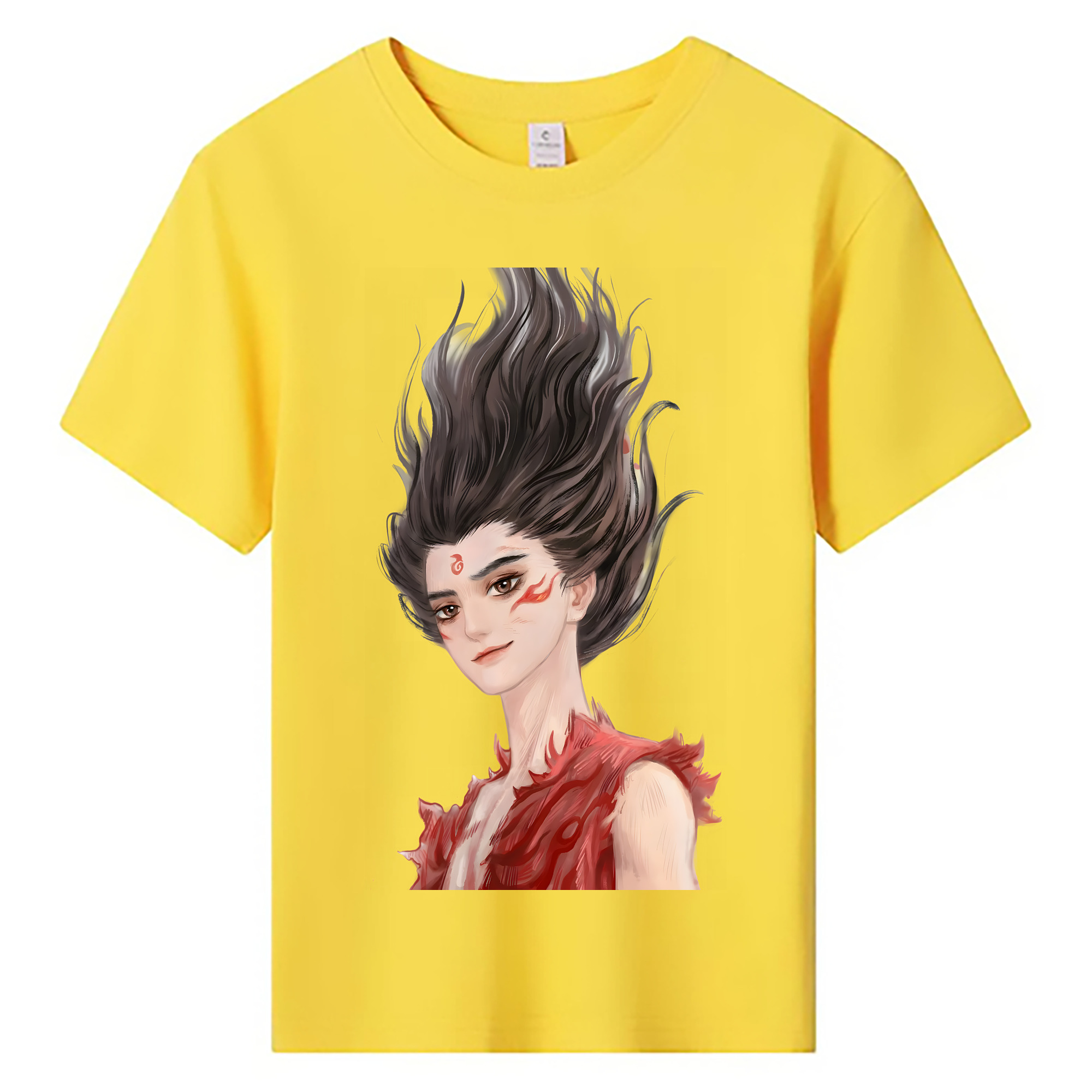 （画像用） Ne Zha 2 ナタ 魔童の大暴れ 綿100％キッズTシャツ（フロントプリント）