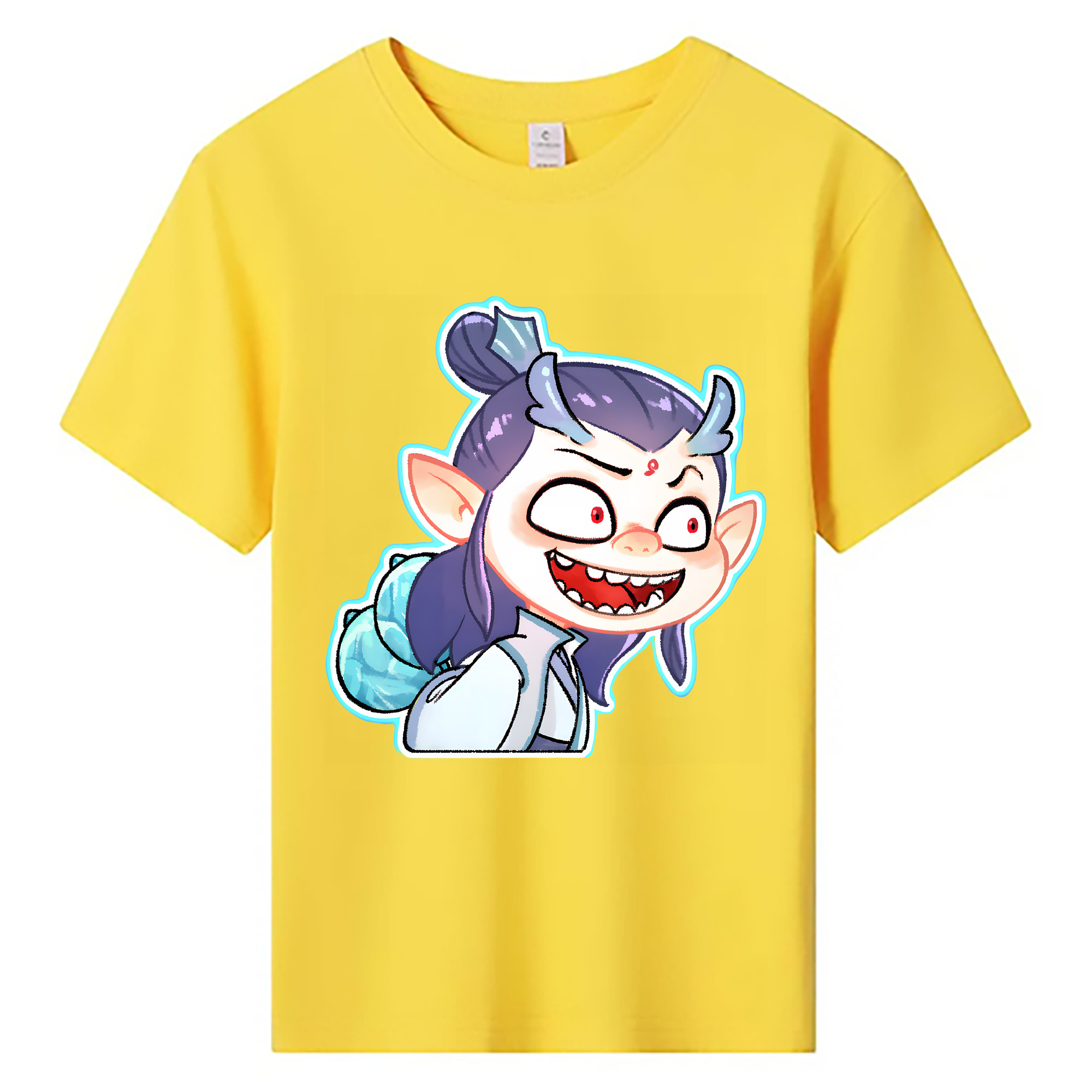 （画像用） Ne Zha 2 ナタ 魔童の大暴れ 綿100％キッズTシャツ（フロントプリント）