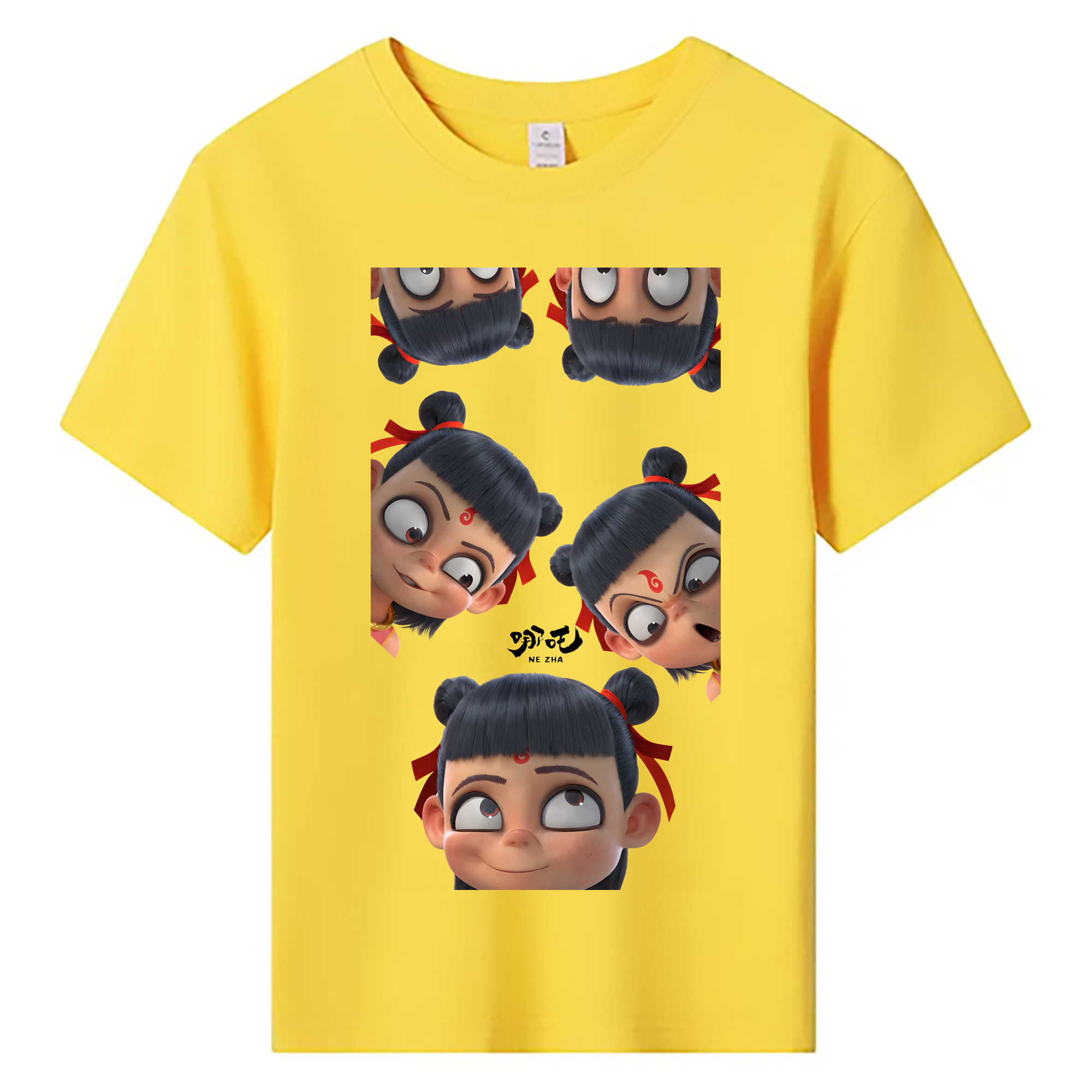 （画像用） Ne Zha 2 ナタ 魔童の大暴れ 綿100％キッズTシャツ（フロントプリント）