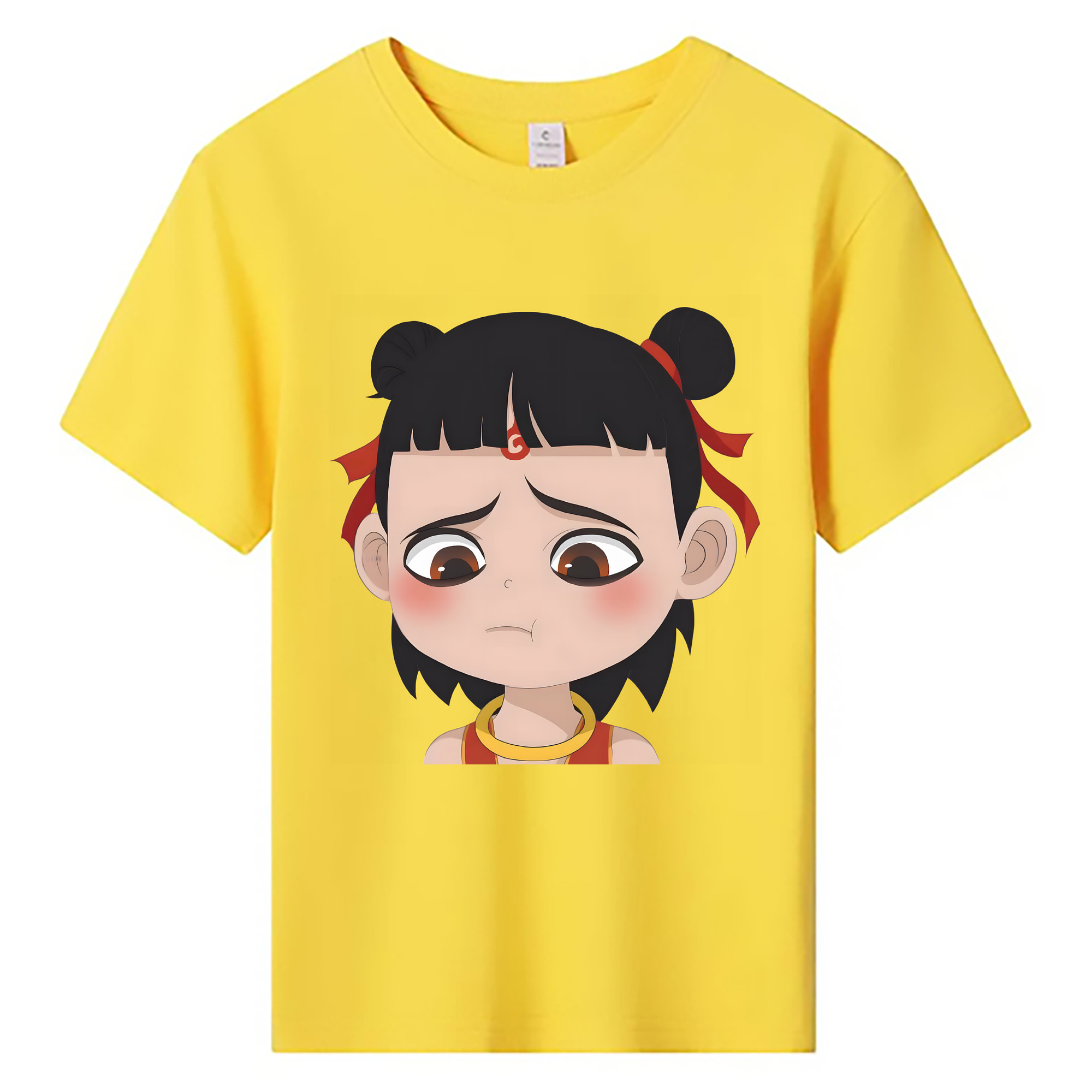 （画像用） Ne Zha 2 ナタ 魔童の大暴れ 綿100％キッズTシャツ（フロントプリント）