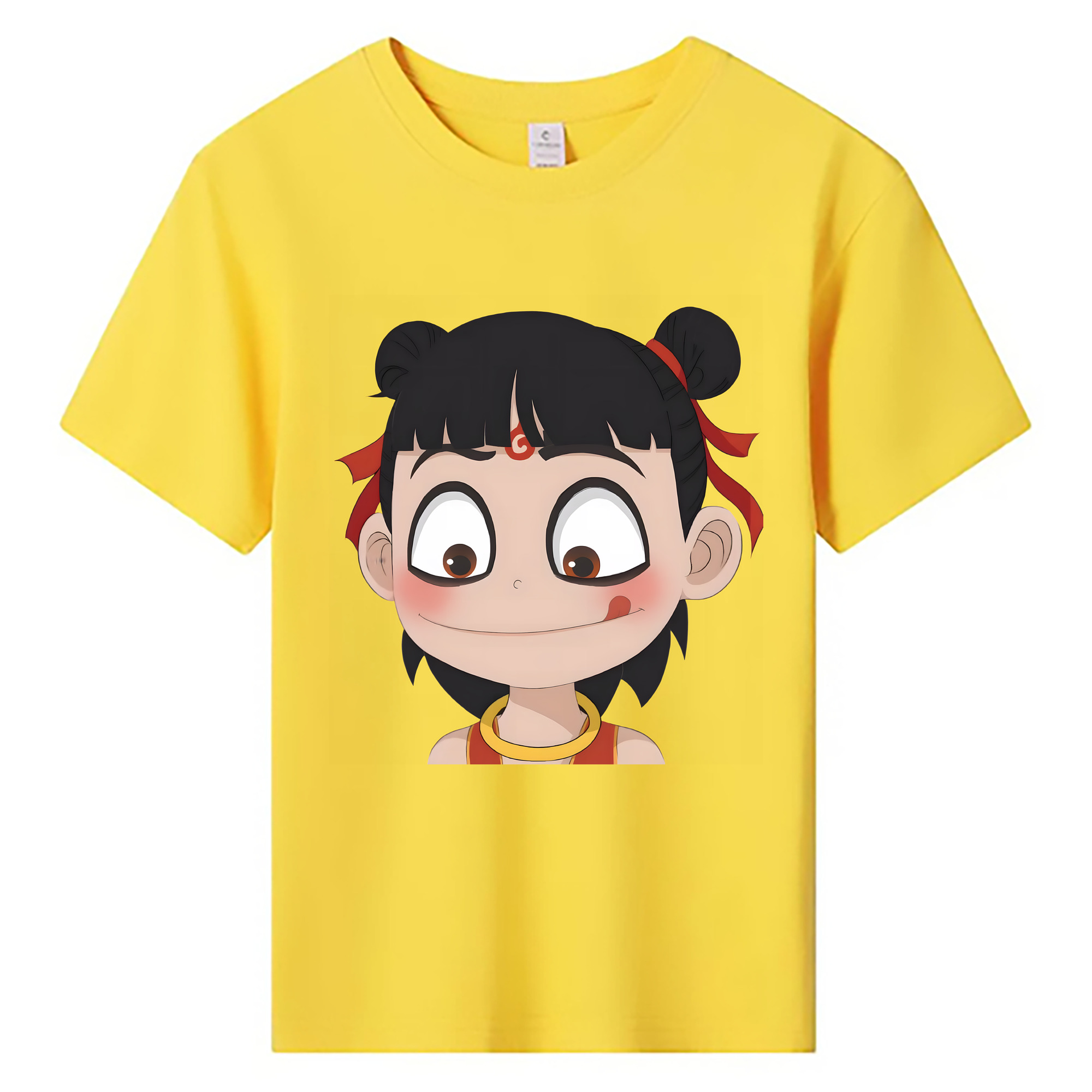 （画像用） Ne Zha 2 ナタ 魔童の大暴れ 綿100％キッズTシャツ（フロントプリント）