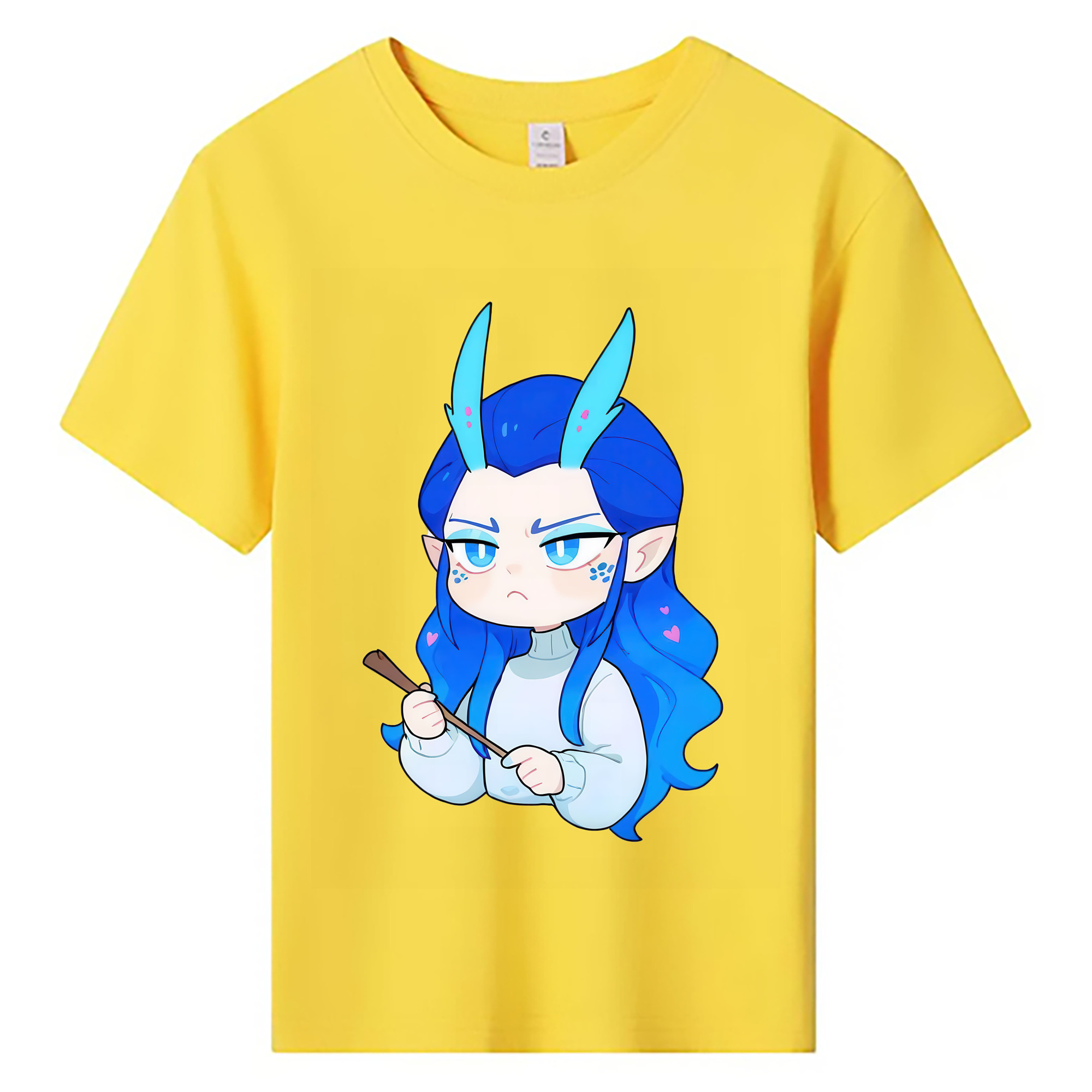 （画像用） Ne Zha 2 ナタ 魔童の大暴れ 綿100％キッズTシャツ（フロントプリント）