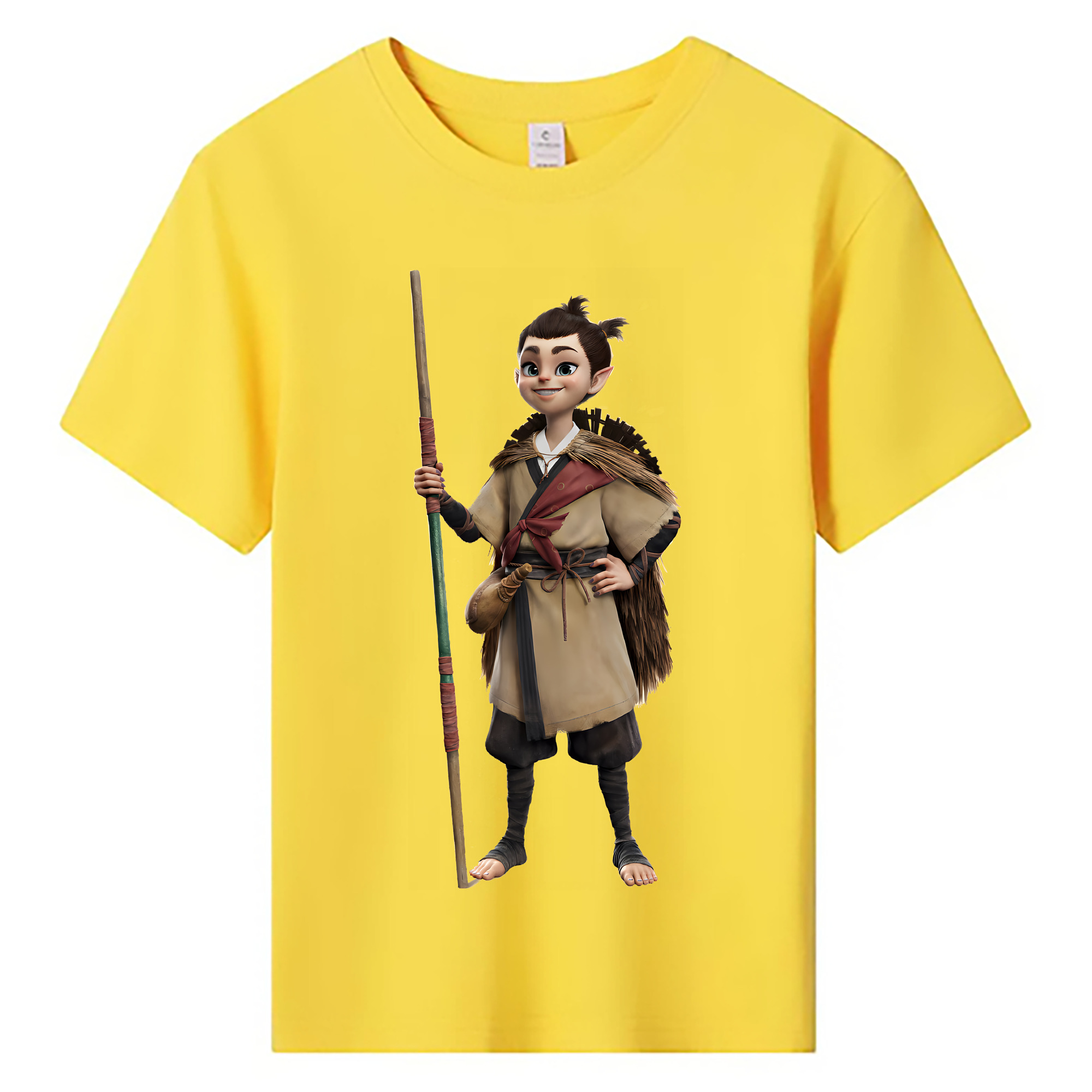 （画像用） Ne Zha 2 ナタ 魔童の大暴れ 綿100％キッズTシャツ（フロントプリント）