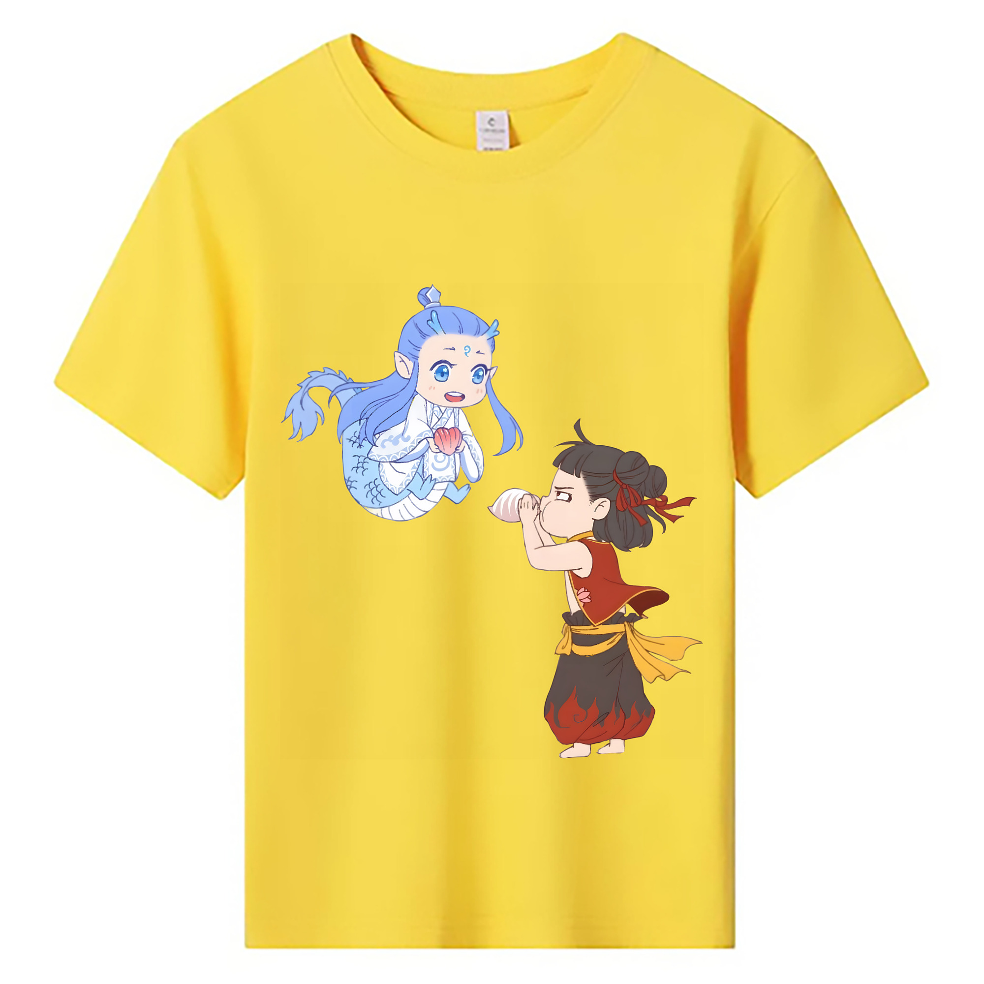 （画像用） Ne Zha 2 ナタ 魔童の大暴れ 綿100％キッズTシャツ（フロントプリント）
