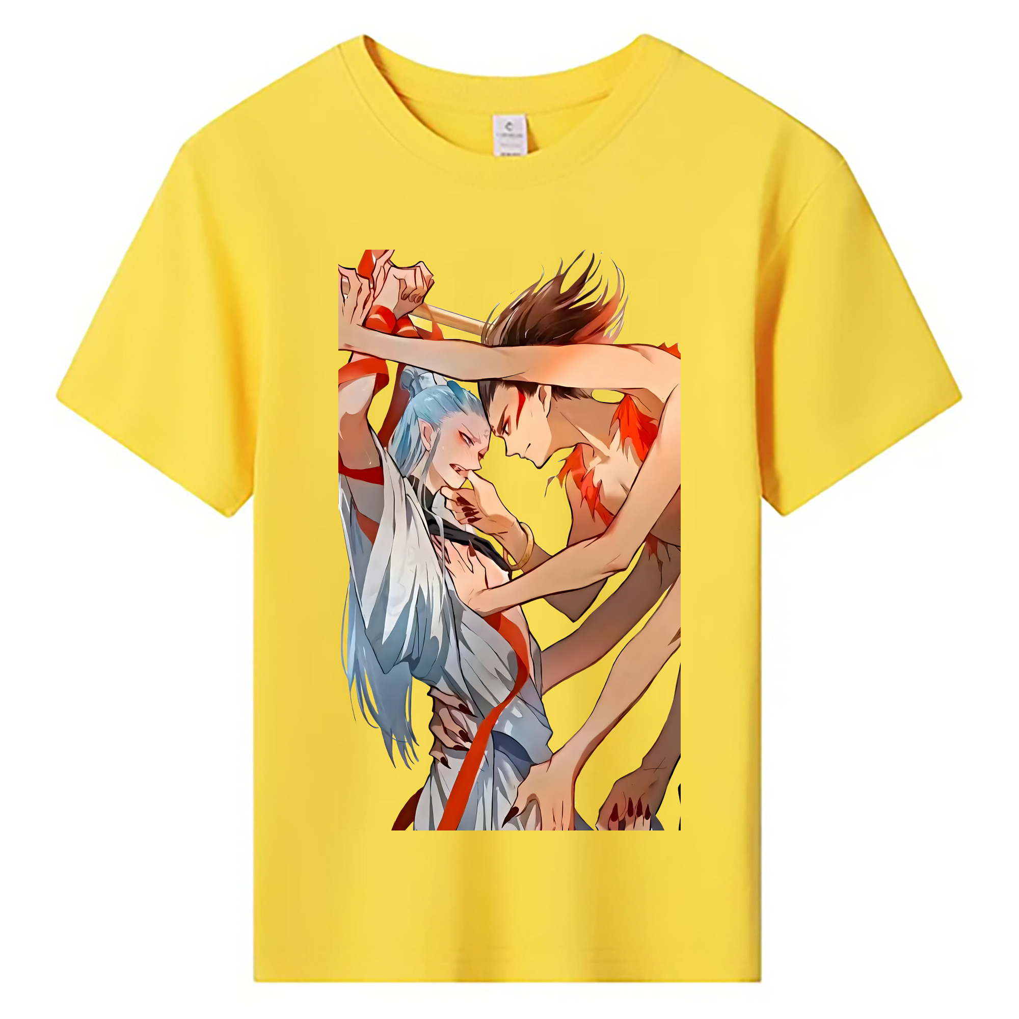 （画像用） Ne Zha 2 ナタ 魔童の大暴れ 綿100％キッズTシャツ（フロントプリント）