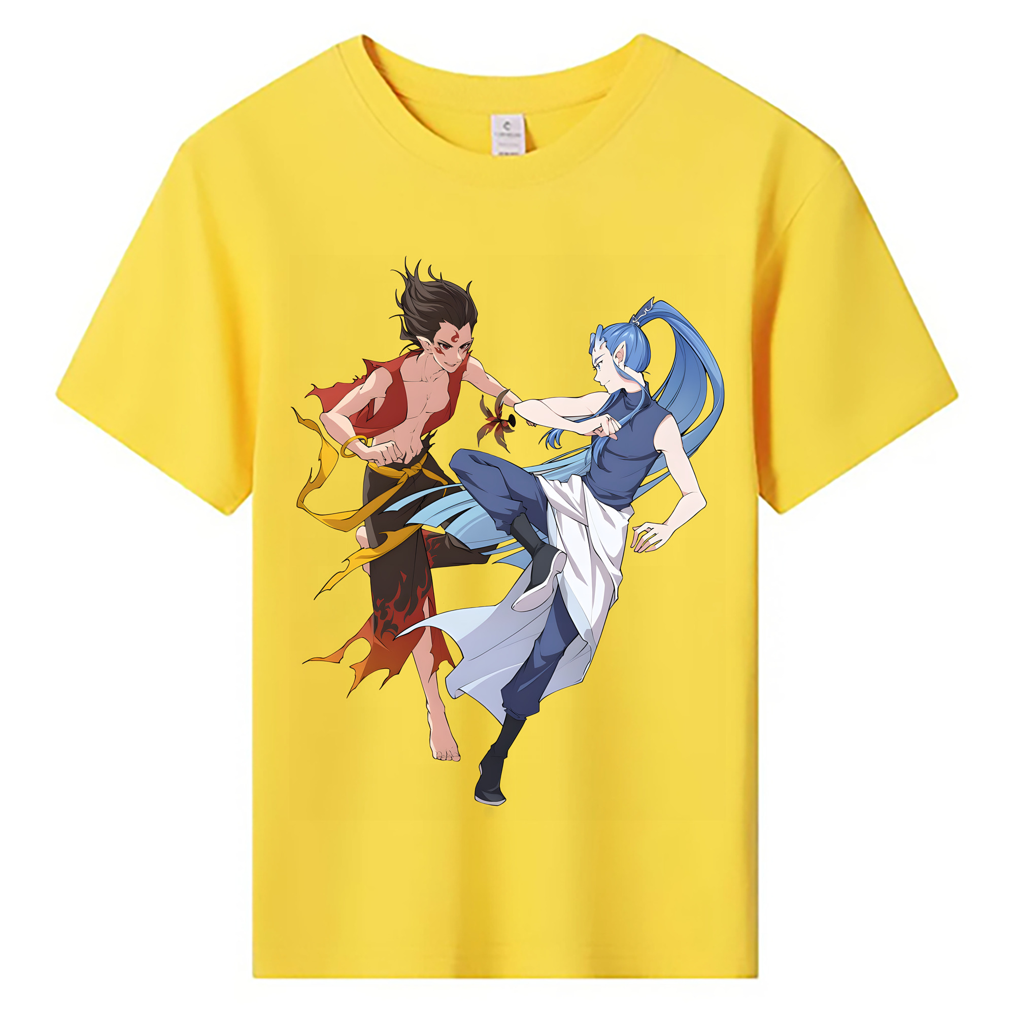 （画像用） Ne Zha 2 ナタ 魔童の大暴れ 綿100％キッズTシャツ（フロントプリント）
