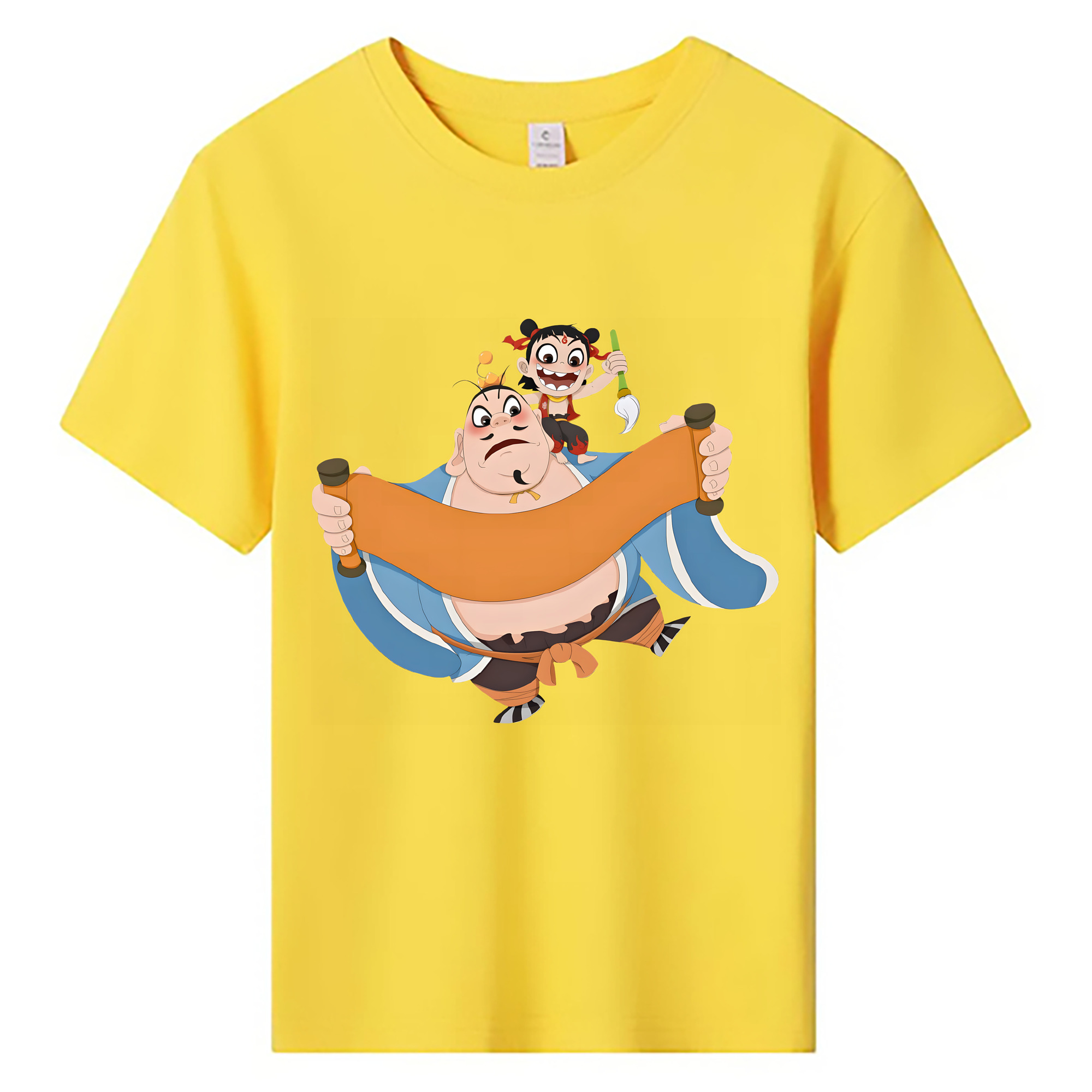 （画像用） Ne Zha 2 ナタ 魔童の大暴れ 綿100％キッズTシャツ（フロントプリント）