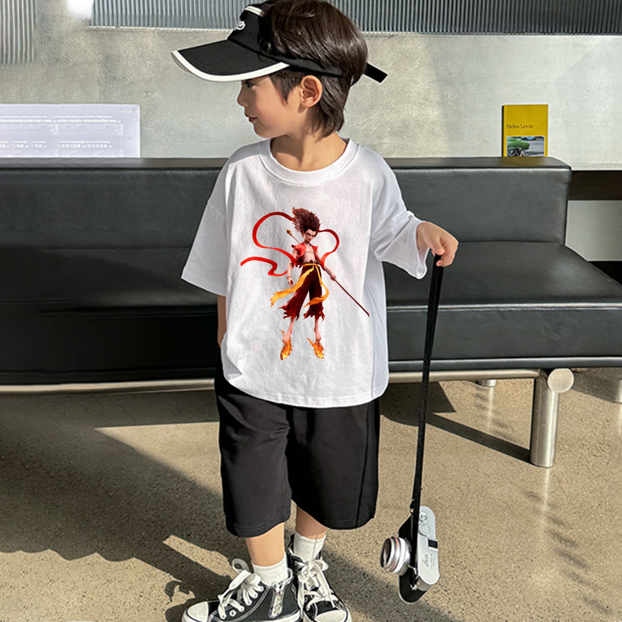 Ne Zha 2 ナタ 魔童の大暴れ 綿100％キッズTシャツ（フロントプリント）