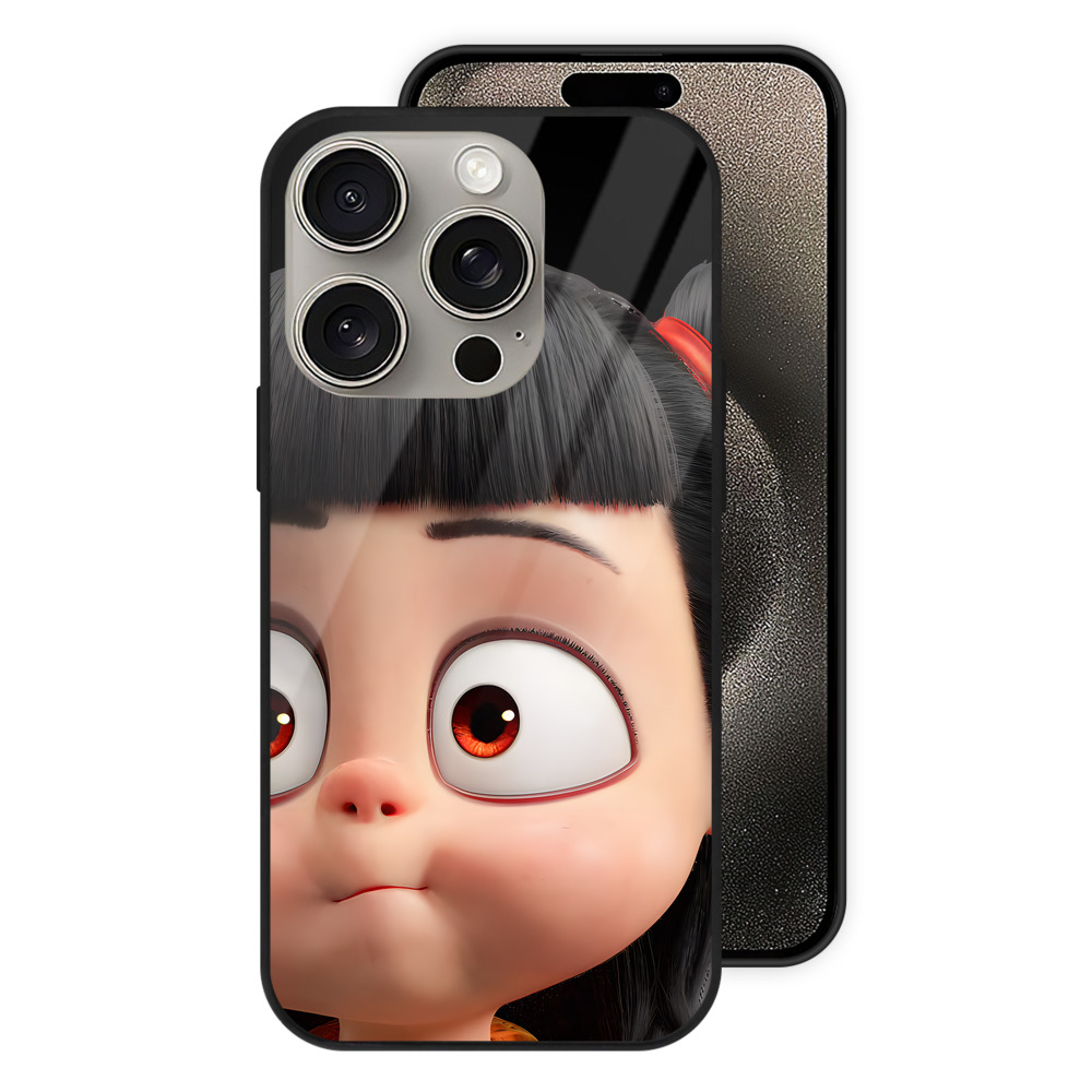（画像用） Ne Zha 2 ナタ 魔童の大暴れ 【iPhone15Pro対応】スマホケース 耐衝撃＆黄変防止 背面ガラス