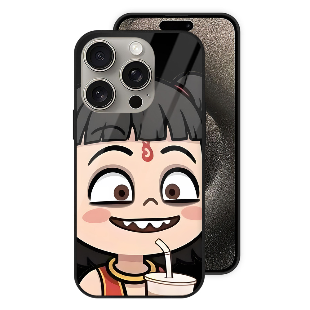 （画像用） Ne Zha 2 ナタ 魔童の大暴れ 【iPhone15Pro対応】スマホケース 耐衝撃＆黄変防止 背面ガラス