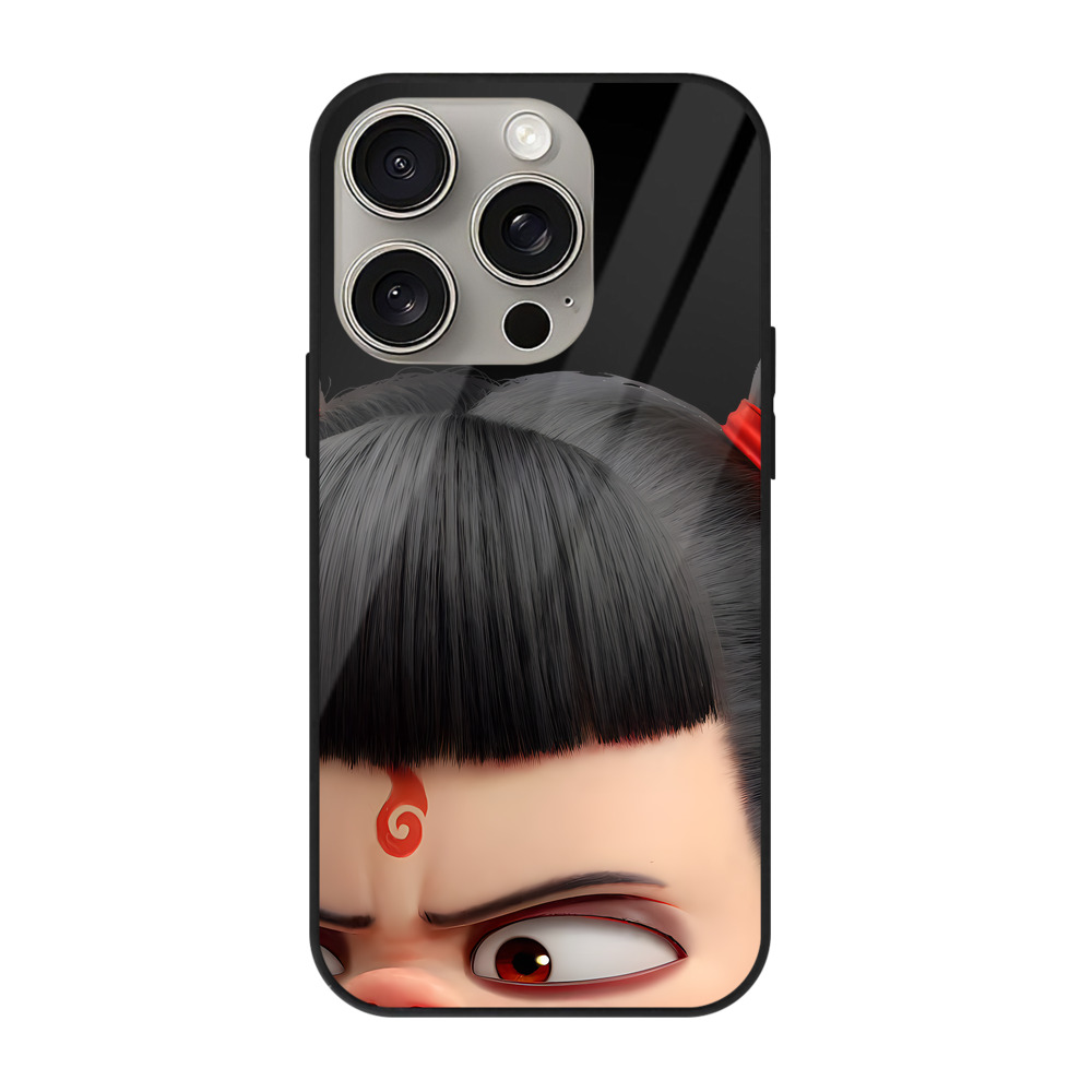（画像用） Ne Zha 2 ナタ 魔童の大暴れ 【iPhone15Pro対応】スマホケース 耐衝撃＆黄変防止 背面ガラス