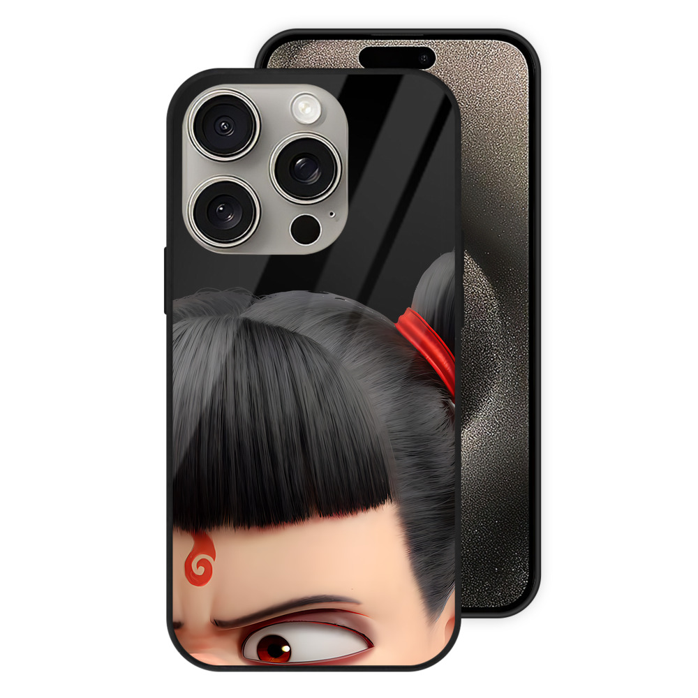 （画像用） Ne Zha 2 ナタ 魔童の大暴れ 【iPhone15Pro対応】スマホケース 耐衝撃＆黄変防止 背面ガラス