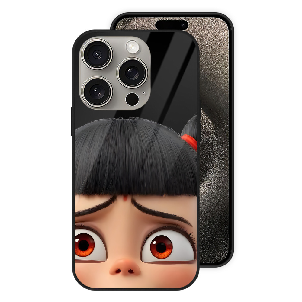 （画像用） Ne Zha 2 ナタ 魔童の大暴れ 【iPhone15Pro対応】スマホケース 耐衝撃＆黄変防止 背面ガラス