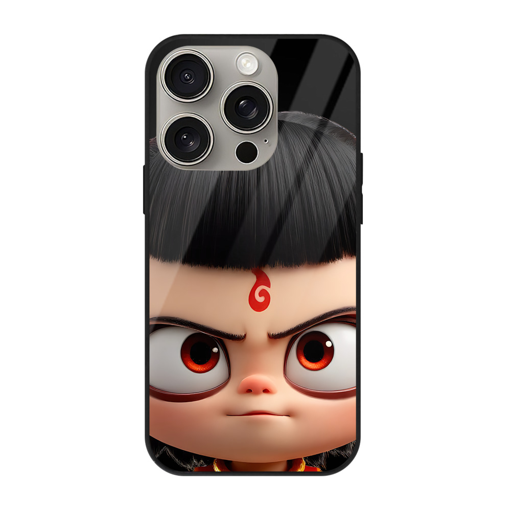 （画像用） Ne Zha 2 ナタ 魔童の大暴れ 【iPhone15Pro対応】スマホケース 耐衝撃＆黄変防止 背面ガラス
