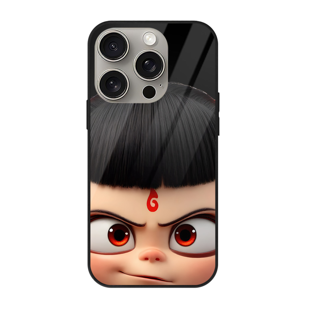 （画像用） Ne Zha 2 ナタ 魔童の大暴れ 【iPhone15Pro対応】スマホケース 耐衝撃＆黄変防止 背面ガラス
