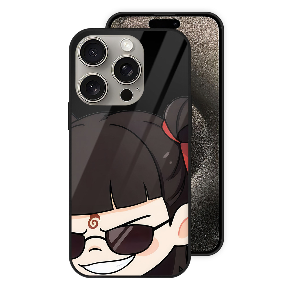 （画像用） Ne Zha 2 ナタ 魔童の大暴れ 【iPhone15Pro対応】スマホケース 耐衝撃＆黄変防止 背面ガラス