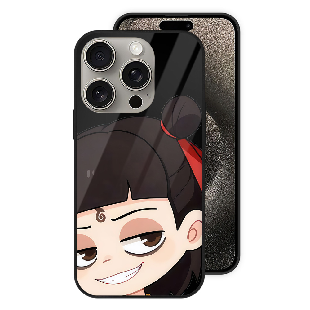 （画像用） Ne Zha 2 ナタ 魔童の大暴れ 【iPhone15Pro対応】スマホケース 耐衝撃＆黄変防止 背面ガラス