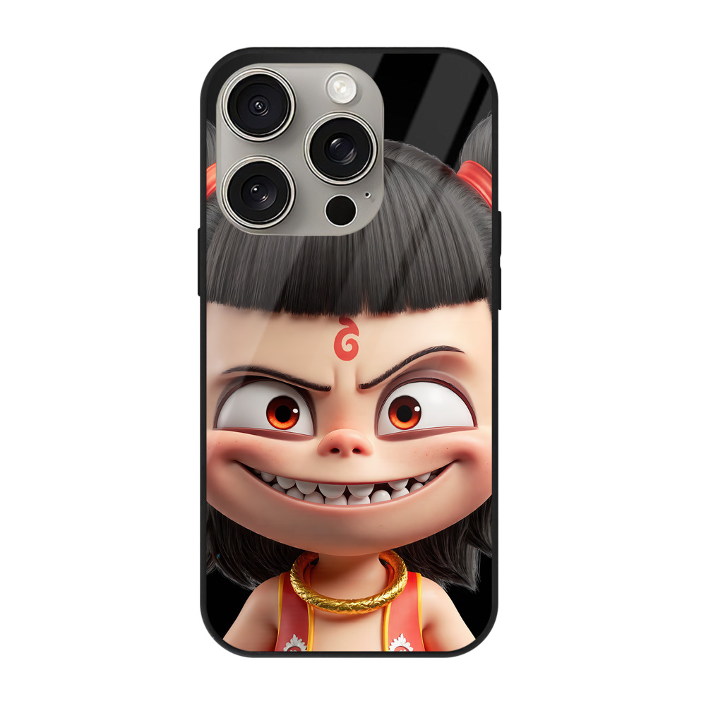 （画像用） Ne Zha 2 ナタ 魔童の大暴れ 【iPhone15Pro対応】スマホケース 耐衝撃＆黄変防止 背面ガラス