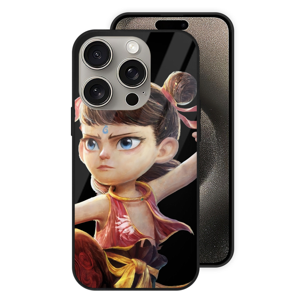 Ne Zha 2 ナタ 魔童の大暴れ 【iPhone15Pro対応】スマホケース 耐衝撃＆黄変防止 背面ガラス