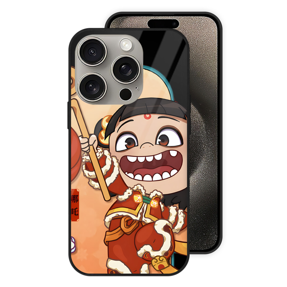 Ne Zha 2 ナタ 魔童の大暴れ 【iPhone15Pro対応】スマホケース 耐衝撃＆黄変防止 背面ガラス