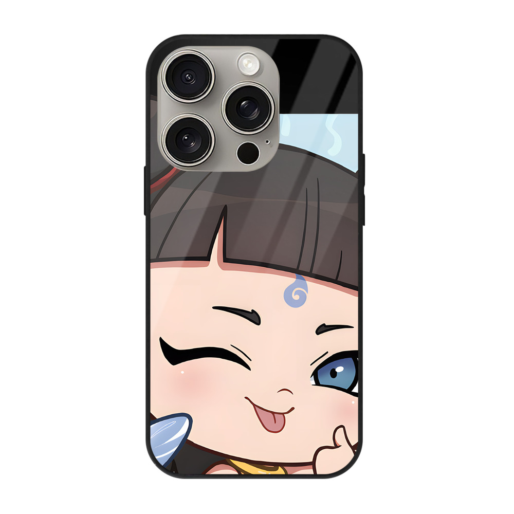 （画像用） Ne Zha 2 ナタ 魔童の大暴れ 【iPhone15Pro対応】スマホケース 耐衝撃＆黄変防止 背面ガラス