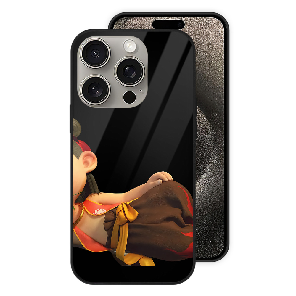 （画像用） Ne Zha 2 ナタ 魔童の大暴れ 【iPhone15Pro対応】スマホケース 耐衝撃＆黄変防止 背面ガラス