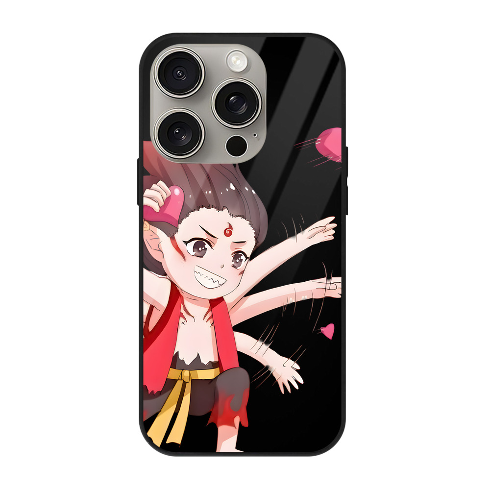 （画像用） Ne Zha 2 ナタ 魔童の大暴れ 【iPhone15Pro対応】スマホケース 耐衝撃＆黄変防止 背面ガラス