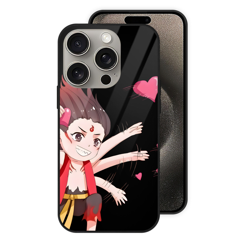 （画像用） Ne Zha 2 ナタ 魔童の大暴れ 【iPhone15Pro対応】スマホケース 耐衝撃＆黄変防止 背面ガラス