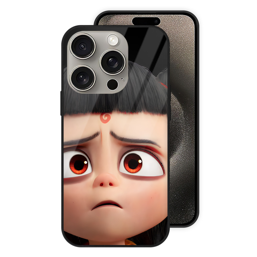 （画像用） Ne Zha 2 ナタ 魔童の大暴れ 【iPhone15Pro対応】スマホケース 耐衝撃＆黄変防止 背面ガラス