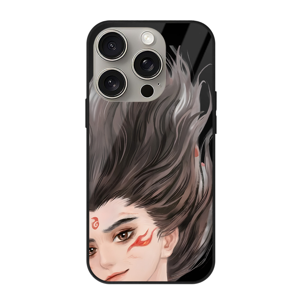 （画像用） Ne Zha 2 ナタ 魔童の大暴れ 【iPhone15Pro対応】スマホケース 耐衝撃＆黄変防止 背面ガラス