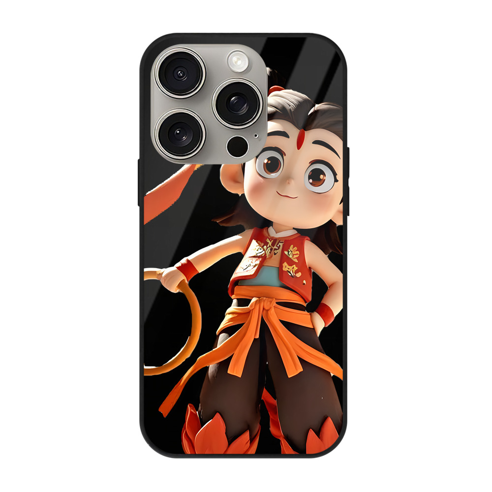 （画像用） Ne Zha 2 ナタ 魔童の大暴れ 【iPhone15Pro対応】スマホケース 耐衝撃＆黄変防止 背面ガラス