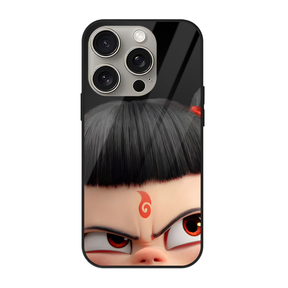 （画像用） Ne Zha 2 ナタ 魔童の大暴れ 【iPhone15Pro対応】スマホケース 耐衝撃＆黄変防止 背面ガラス