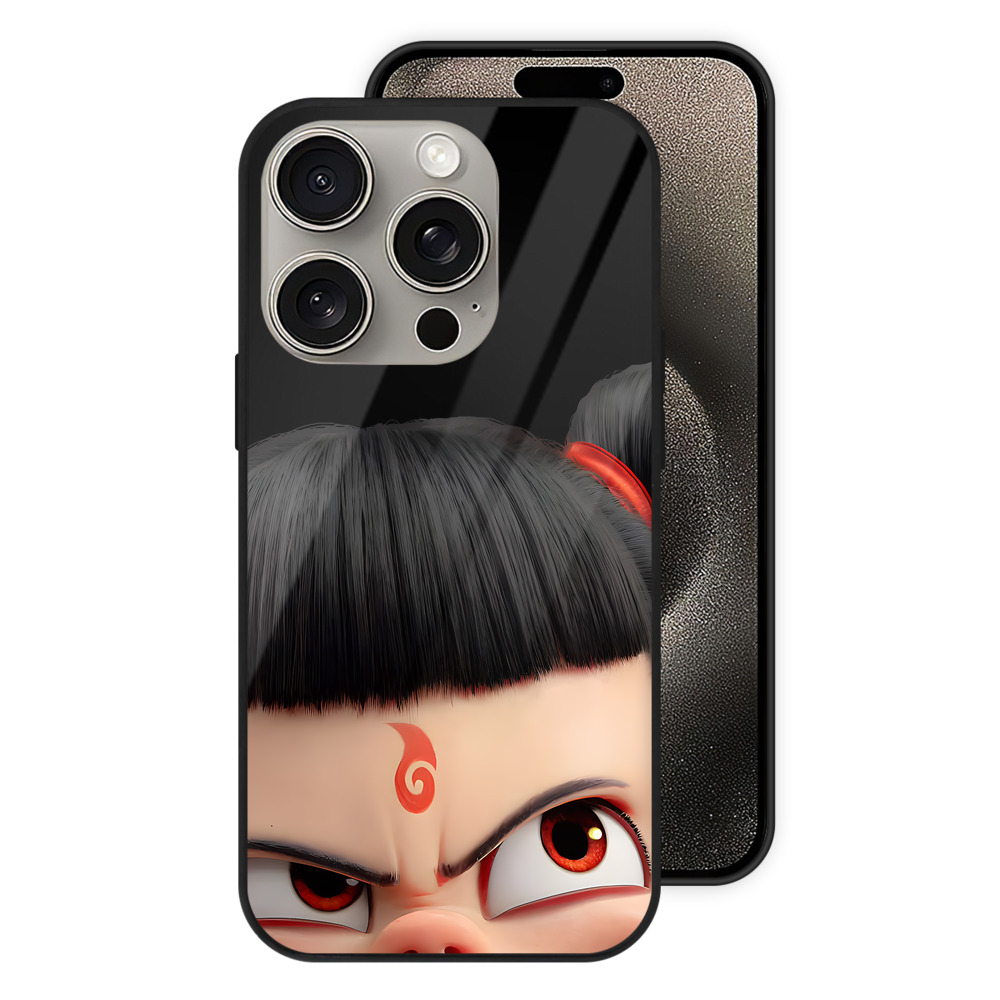 （画像用） Ne Zha 2 ナタ 魔童の大暴れ 【iPhone15Pro対応】スマホケース 耐衝撃＆黄変防止 背面ガラス
