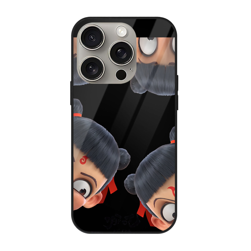 （画像用） Ne Zha 2 ナタ 魔童の大暴れ 【iPhone15Pro対応】スマホケース 耐衝撃＆黄変防止 背面ガラス