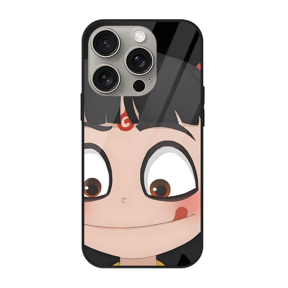 （画像用） Ne Zha 2 ナタ 魔童の大暴れ 【iPhone15Pro対応】スマホケース 耐衝撃＆黄変防止 背面ガラス