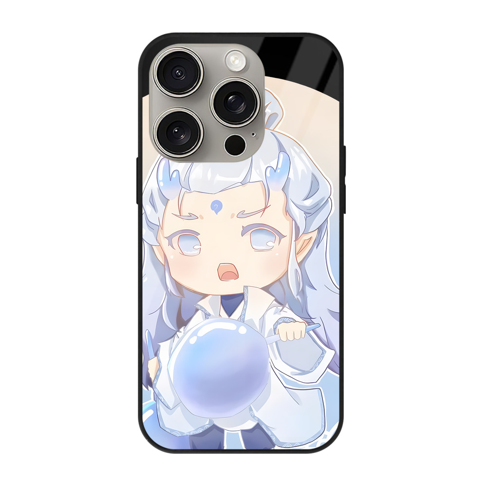 （画像用） Ne Zha 2 ナタ 魔童の大暴れ 【iPhone15Pro対応】スマホケース 耐衝撃＆黄変防止 背面ガラス