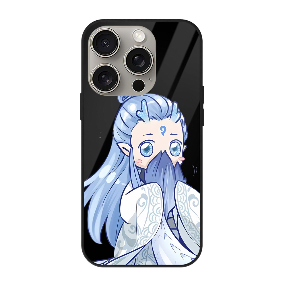 （画像用） Ne Zha 2 ナタ 魔童の大暴れ 【iPhone15Pro対応】スマホケース 耐衝撃＆黄変防止 背面ガラス