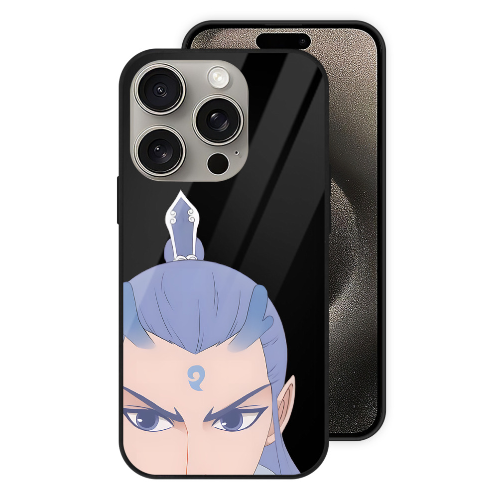 （画像用） Ne Zha 2 ナタ 魔童の大暴れ 【iPhone15Pro対応】スマホケース 耐衝撃＆黄変防止 背面ガラス