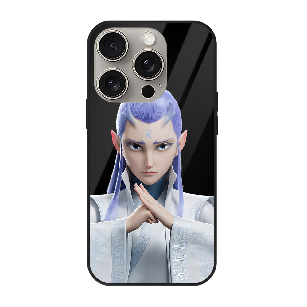 （画像用） Ne Zha 2 ナタ 魔童の大暴れ 【iPhone15Pro対応】スマホケース 耐衝撃＆黄変防止 背面ガラス